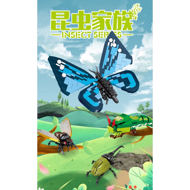 Bộ Đồ Chơi Lắp Ráp Lego Hình Côn Trùng 3D Cho Bé