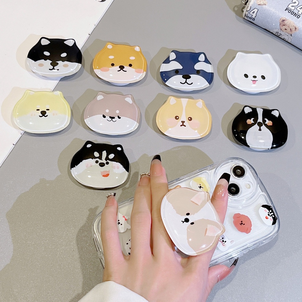 Giá Đỡ Điện Thoại Bằng Acrylic Hình Chú Chó Shiba Inu Husky Dễ Thương