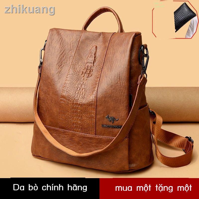 Ba Lô Du Lịch Sức Chứa Lớn Mẫu 2023 Thời Trang Mới Họa Tiết Da Cá Sấu kangaroo Chống Trộm