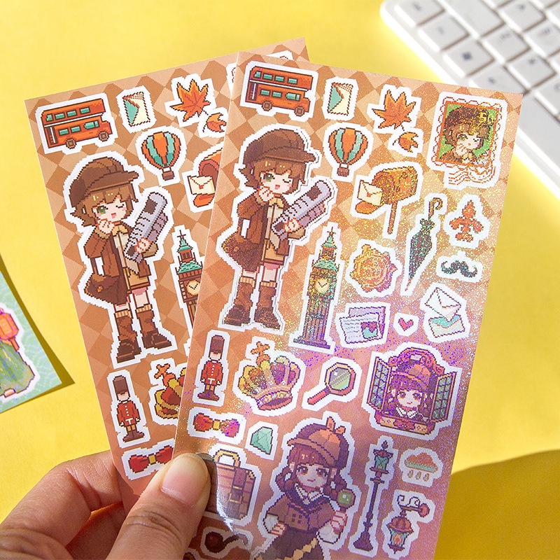Bộ 2 sticker dán trang trí sổ tay xinh xắn