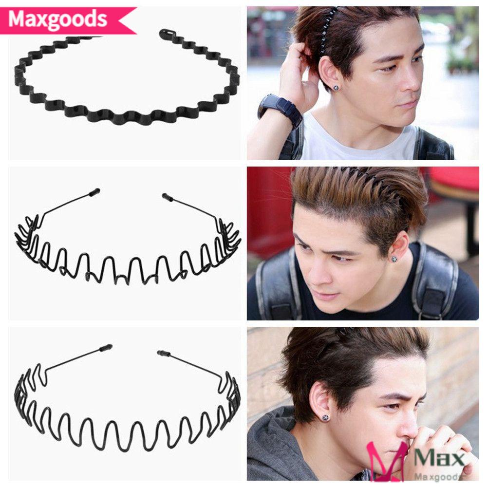 Băng Đô Cài Tóc Màu Đen Gợn Sóng Thời Trang Unisex