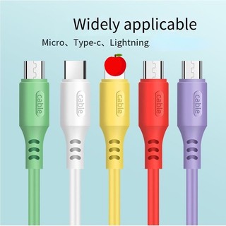 Dây cáp sạc nhanh 3a tương thích với iphone / micro usb / type-c màu sắc macaron