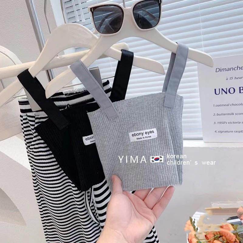 Áo Croptop Dệt Kim Sát Nách Màu Trơn Thời Trang Mùa Hè Cho Bé Gái
