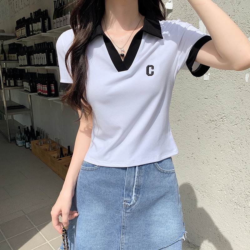 NRVP Áo Thun Tay Ngắn Dáng Ôm In Họa Tiết Độc Đáo Thời Trang Đường Phố Hàn Quốc Cho Nữ