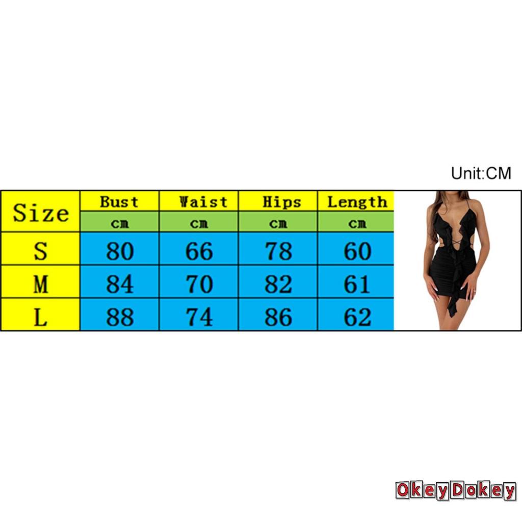 Đầm Ngắn Ôm Dáng Cổ Chữ V Khoét Sâu Hở Lưng Phối Bèo Gợi Cảm Cho Nữ