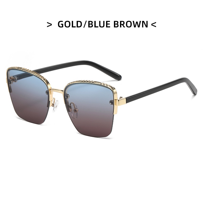 Kính Mát Gọng Vuông Kim Loại Thời Trang Cho Nam Nữ