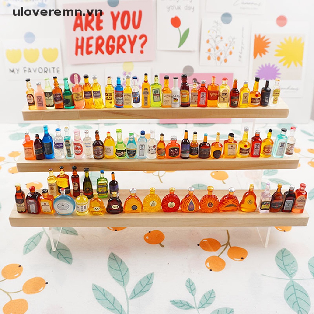 Set 10 Chai Rượu Mini Tỉ Lệ 1: 12 Xinh Xắn Dùng Để Trang Trí Nhà Búp Bê