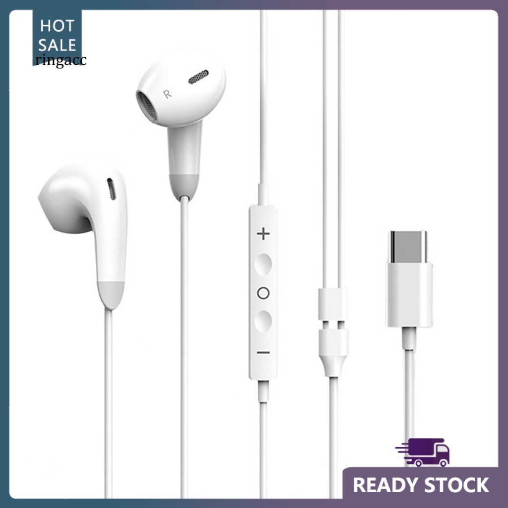 Tai Nghe Nhét Tai RGA ABS Có Dây Kèm Mic Loại C Chuyên Dụng Cho iOS Android Huawei