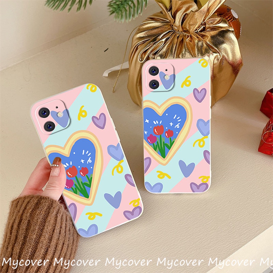 Ốp Điện Thoại Silicon Mềm Hình Trái Tim Kiểu Khung Ảnh Cho iPhone 14 13 12 11 Pro Max X XR Xs Max 6 7 8 Plus