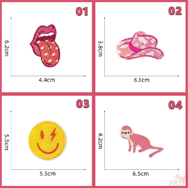 ♚ Miếng Vá Bằng Sắt Màu Hồng Hình Chữ VSCO VSCO ♚ Miếng Dán Ủi Quần Áo Hình Lưỡi / Báo / Khỉ / Ngựa Vằn / Đầu Lâu / Hoa Cúc / Ngôi Sao / Thần Chết DIY