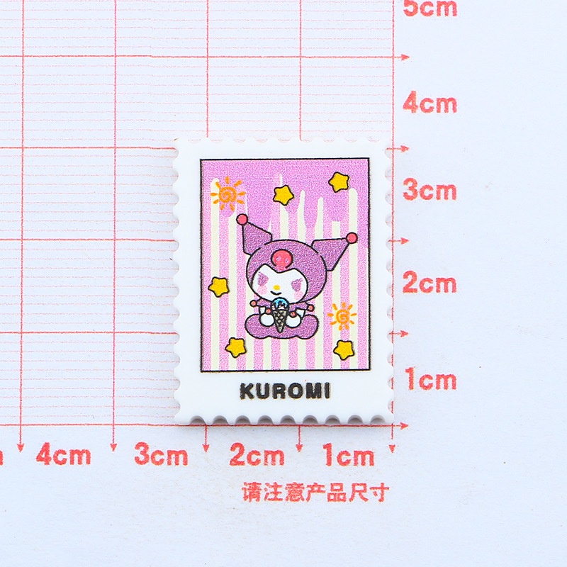 Charm trang trí hình tem nhân vật hoạt hình Sanrio, Cô gái dễ thương | charm deco điện thoại, kẹp tóc DIY