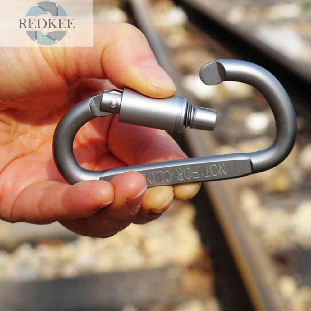 Set 6 Móc Khóa Leo Núi Đa Năng Hình Chữ D Bằng Hợp Kim Nhôm