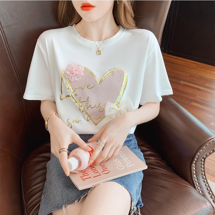 Áo Thun Cotton Ba Chiều Tay Ngắn Dáng Rộng Phong Cách Hàn Quốc Thời Trang Mùa Hè 2023 Mới