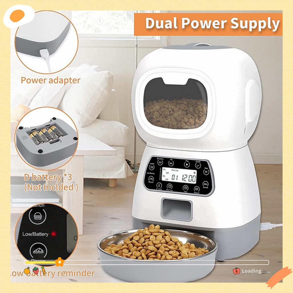 ✅Ready stock✅ 3.5l auto pet feeder cho chó mèo máy phân phối thức ăn thông minh ghi âm giọng nói hẹn giờ cho ăn bát đựng thức ăn tự động cho thú cưng