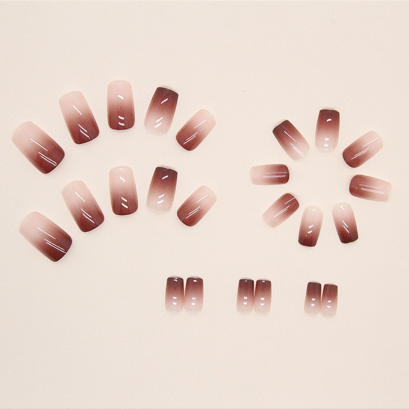 Hộp 24 Móng Tay Giả Màu Trắng Sữa Cà Phê R733