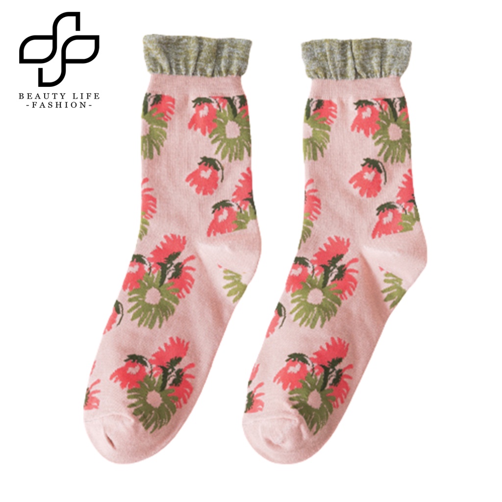 Đôi Vớ HọA TiếT Hoa KiểU Retro ThờI Trang SàNh ĐiệU Cho Nữ