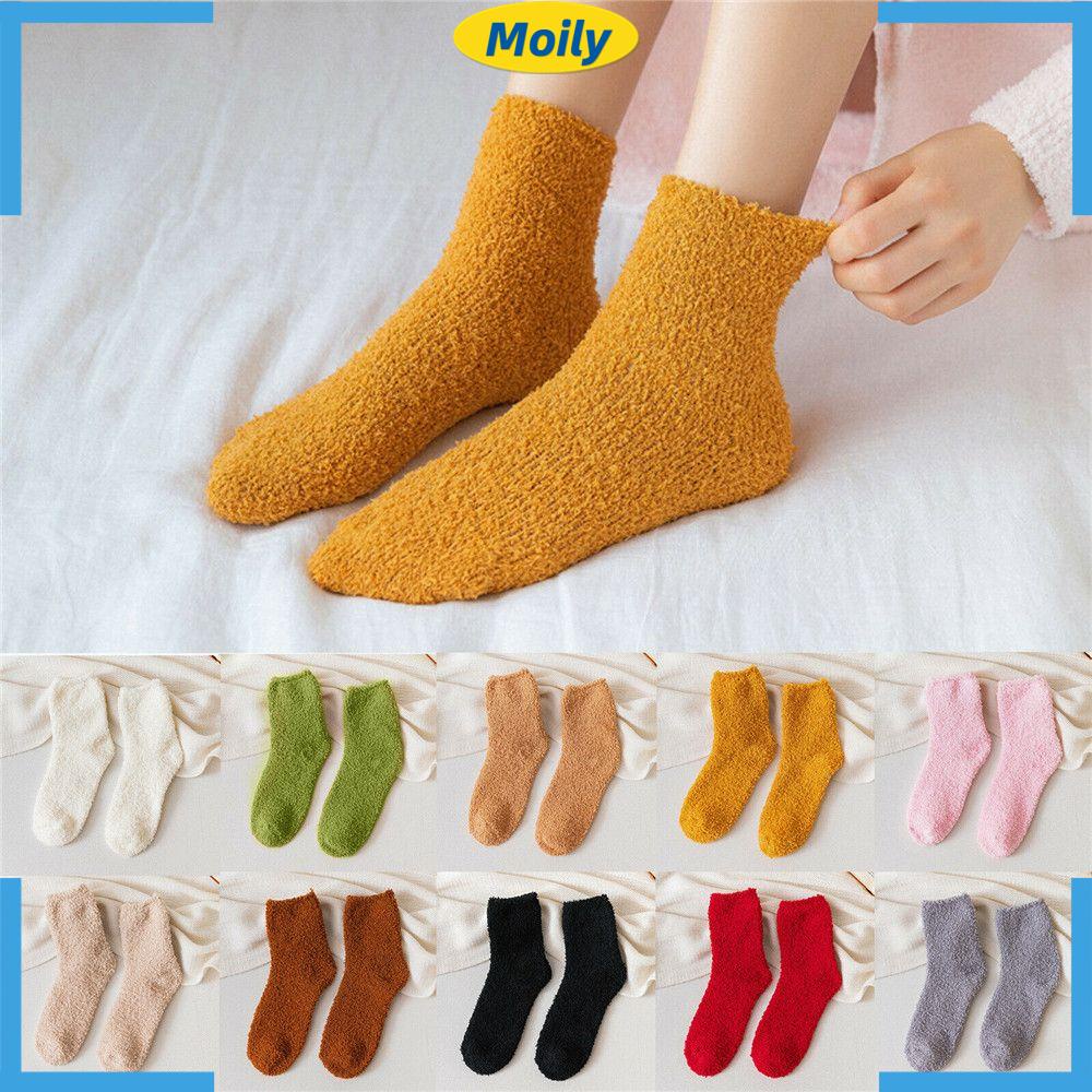 Vớ nhung san hô mềm mại thoáng khí giữ ấm mùa đông tùy chọn màu sắc thời trang cho nam và nữ