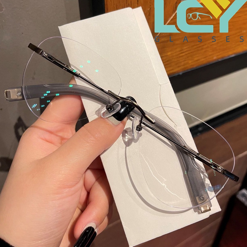 【-0°~-500°Kính Cận Thị Không Gọng Chống Ánh Sáng Xanh Phong Cách Retro Cho Nam Và Nữ