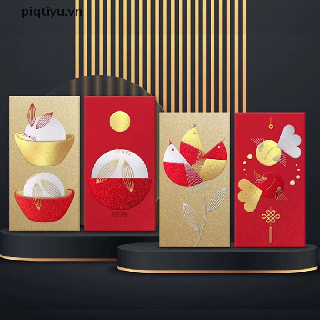 Bao Lì Xì Năm Mới 2023 Bằng Nhựa PP Màu Đỏ May Mắn Phong Cách Trung Hoa