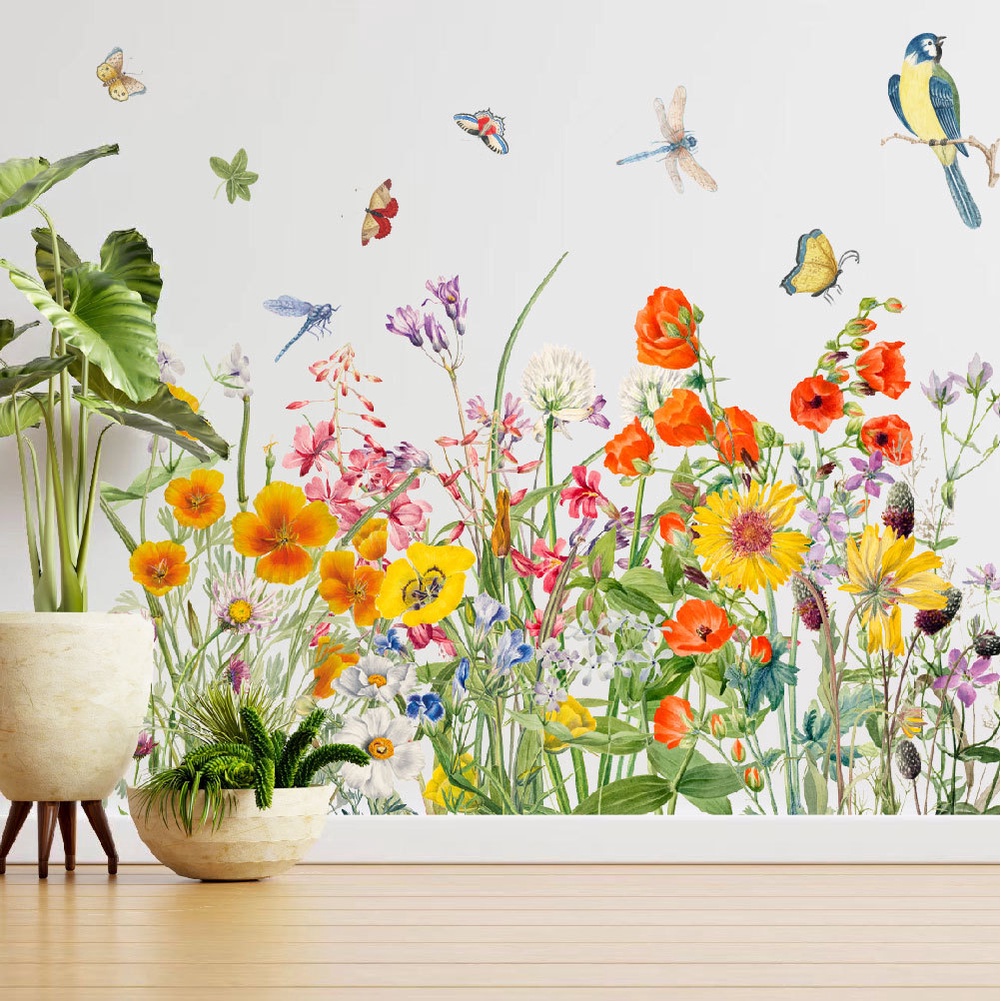 Sticker Dán Tường Họa Tiết Hoa Hướng Dương Trang Trí Phòng Khách / Phòng Ngủ