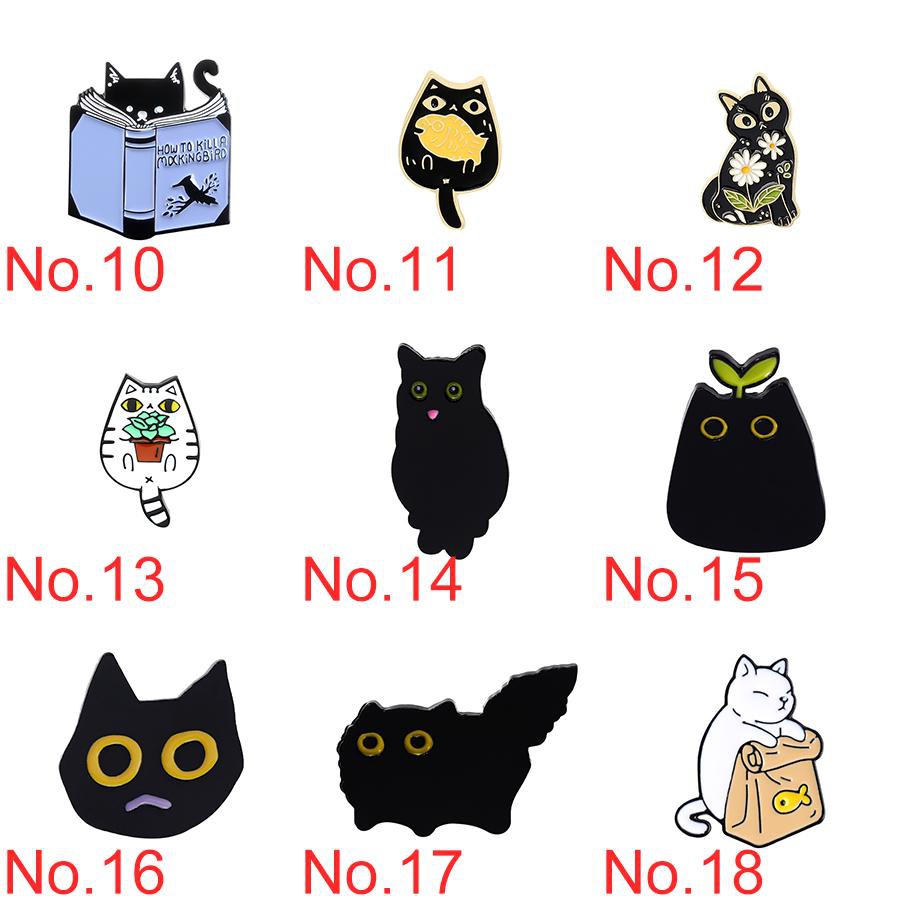 Ghim cài áo QIHE JEWELRY hình mèo dễ thương đáng yêu