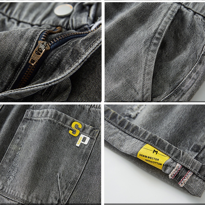 Quần Short denim Dáng Rộng Thời Trang Phong Cách Hàn Quốc Cho Nam