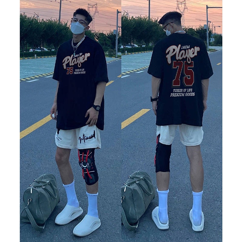 Áo thun nam cotton nặng phong cách Hiphop đường phố thời trang hè mới
