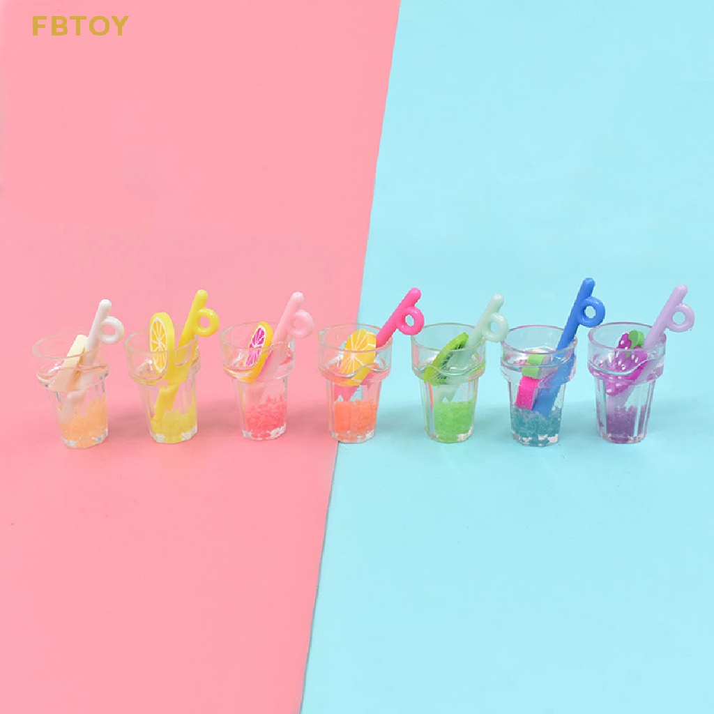 Bộ 5 Ly Nước Trái Cây Màu Dạ Quang Tỉ Lệ 1: 12 Trang Trí Nhà Búp Bê