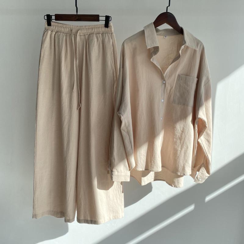 Qooth Nữ Oversize S-5XL Màu Trơn Vải Lanh Cotton Ngày Lễ Áo Quần Phù Hợp Với Nữ Công Sở Thời Trang Hàng Đầu Cho Mùa Xuân Hè QT2032