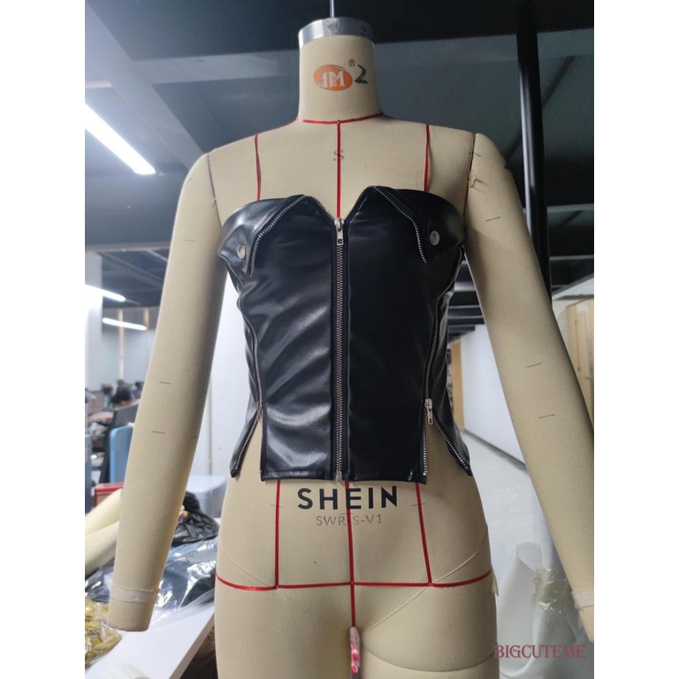 Áo Ống Bằng Da Màu Trơn Không Dây Có Khóa Kéo Thời Trang Mùa Hè Cho Nữ