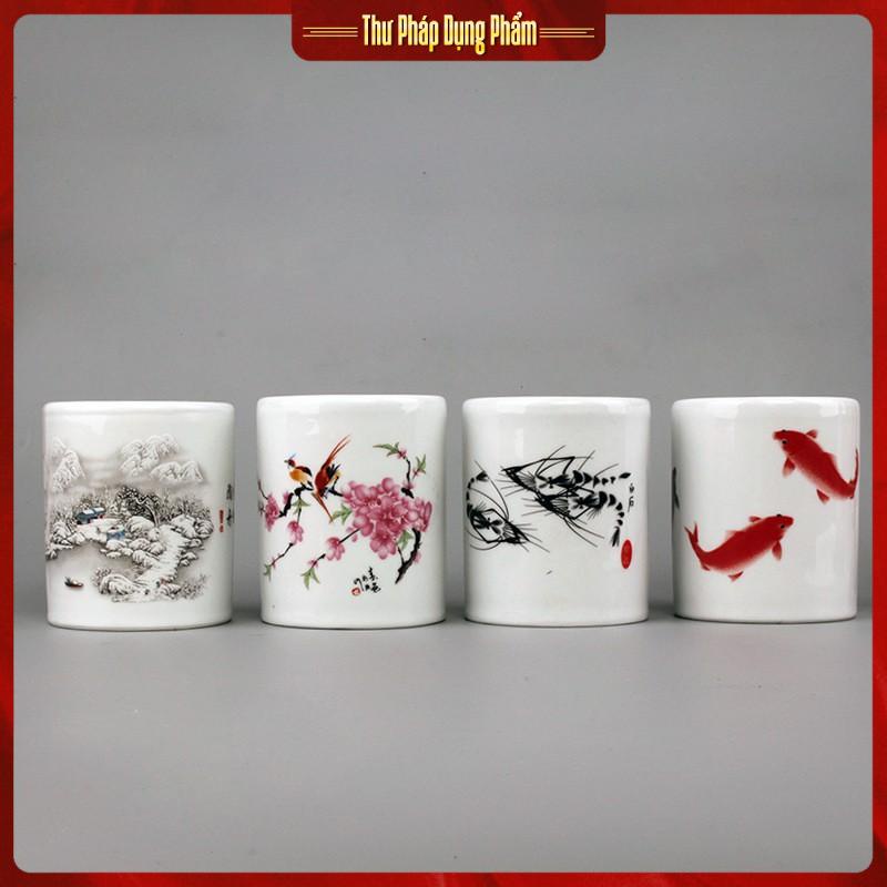 Ống đựng bút lông chất liệu sứ