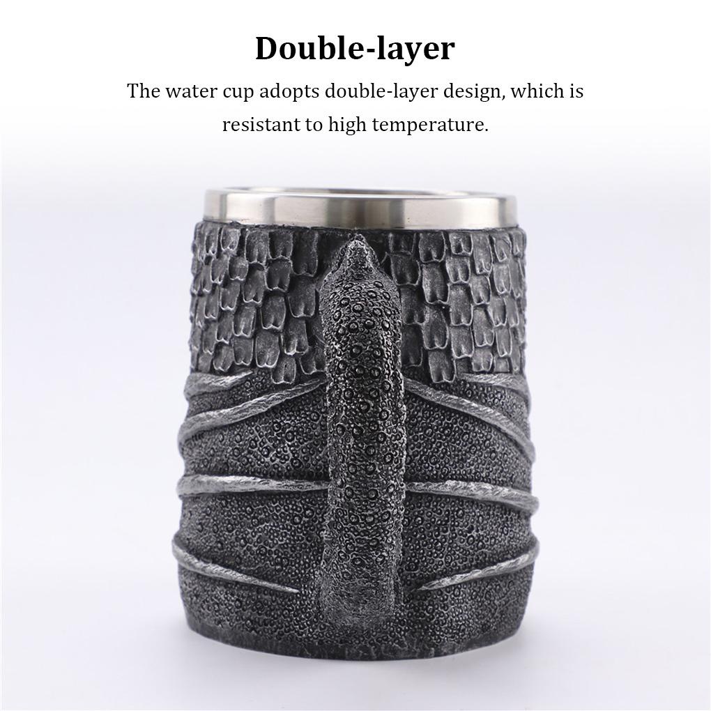 Cốc Uống Bia Hai Lớp Bằng Nhựa Resin Hình Đầu Lâu Chống Rỉ Sét Trang Trí Văn Phòng