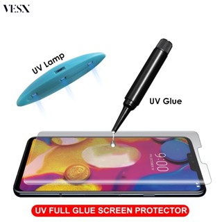  Kính cường lực toàn màn hình keo UV cho LG V50 V30 Plus G7 G8 Velvet ThinQ H930 H931 