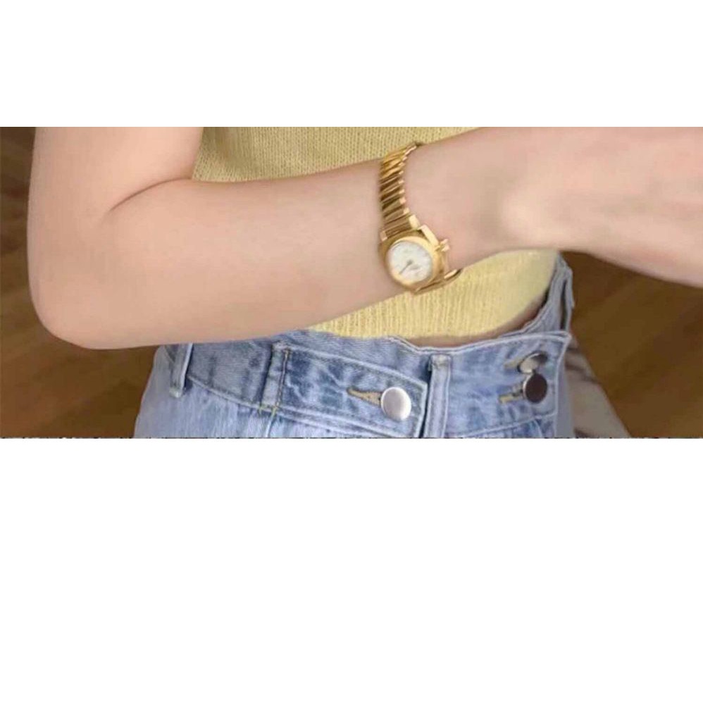 Áo Dệt Kim Tay Ngắn Phồng Màu Vàng Phong Cách Pháp Thời Trang Mùa Xuân 2023 Mới Cho Nữ