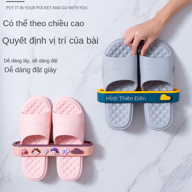 Giá Treo Dép Gắn Tường Không Cần Đục Lỗ Thoát Nước Tiện Dụng Cho Nhà Tắm