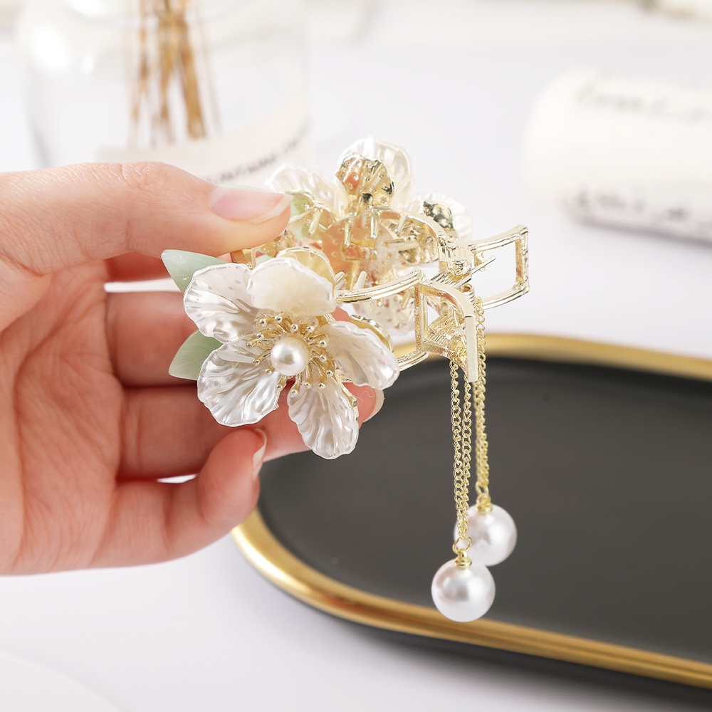 Haimeikang (MớI) Kẹp TóC DạNg Tua Rua ĐíNh NgọC Trai Giả Xinh XắN