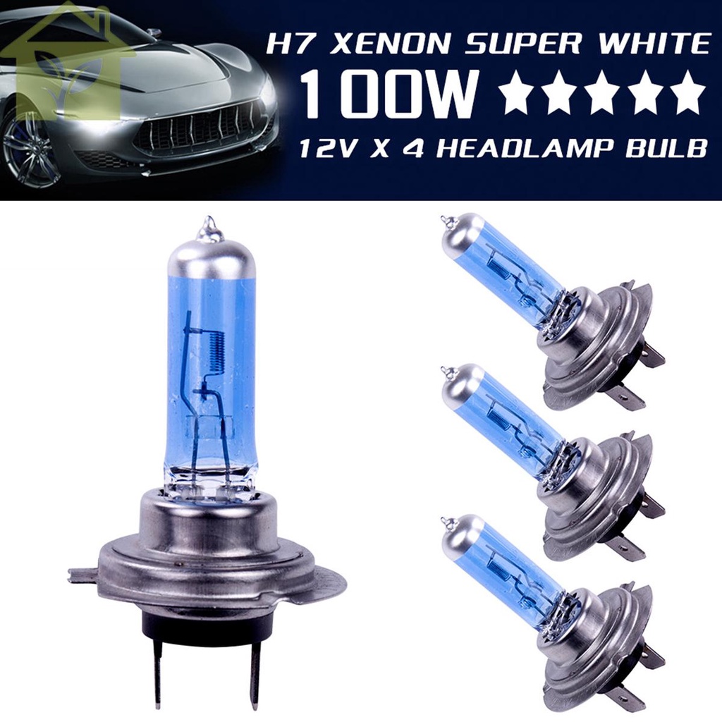 Bóng Đèn Pha xenon h7 100w 12v 8500k Ánh Sáng Trắng Siêu Sáng Chuyên Dụng Cho Xe Hơi Abc7607