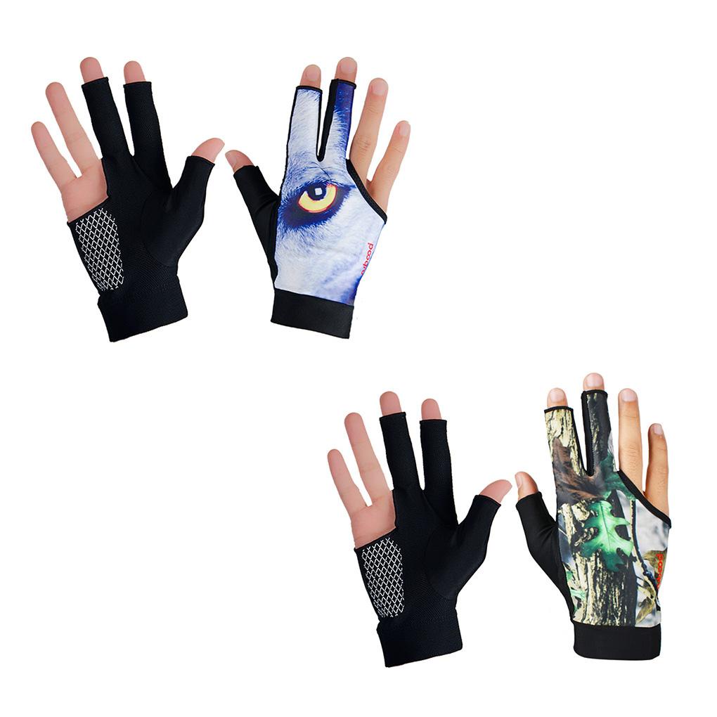 Găng Tay 3 Ngón Co Giãn Tốt Mềm Mại Chống Trượt Thoáng Khí Dùng Để Chơi Bi Da