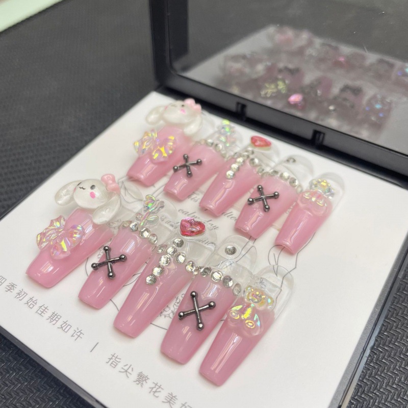 Móng Tay Giả Kuromi Dài Tái Sử Dụng Được Và Tháo Rời Được Cho Học Sinh