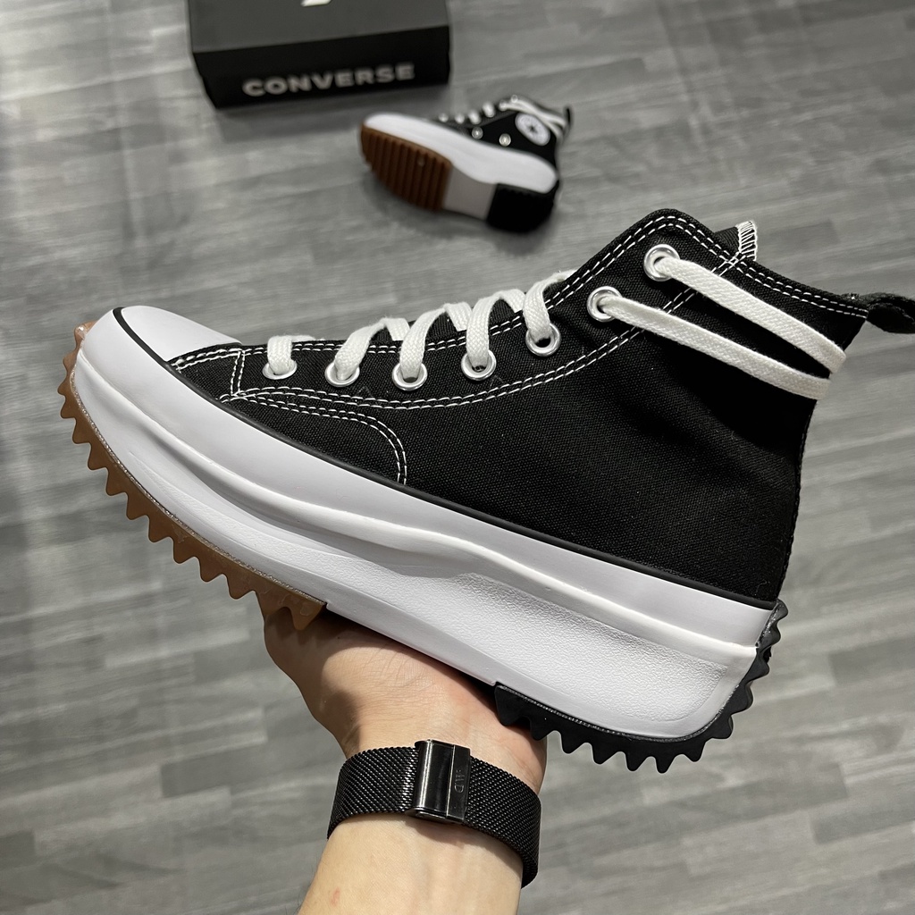 Giày Sneaker Cổ Cao - Converse Run Hike Star Black White