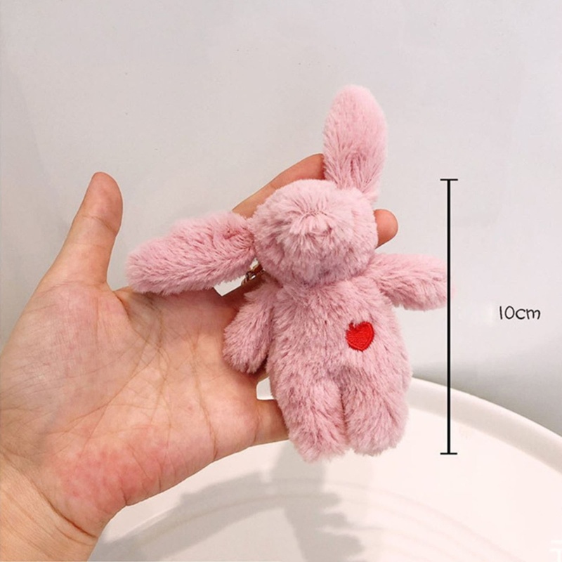 ✿ Móc Khóa Thỏ Nhồi Bông Màu Hồng Hoạt Hình Dễ Thương