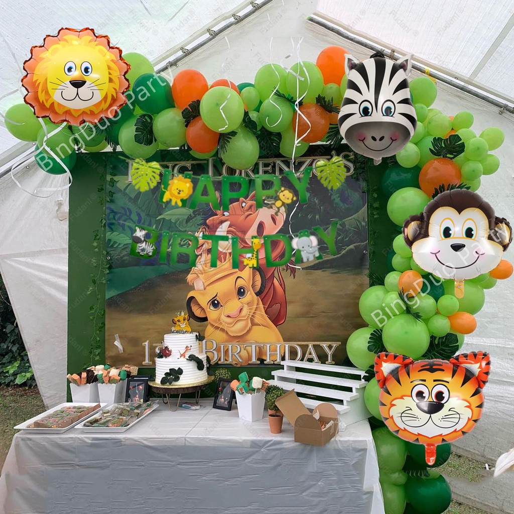 72 Chiếc Safari Chủ Đề Tiệc Trang Trí Mini Động Vật Đầu Bóng Bay 32 "Xanh Số 1-9 Tuổi Bóng Bay Bộ Nh