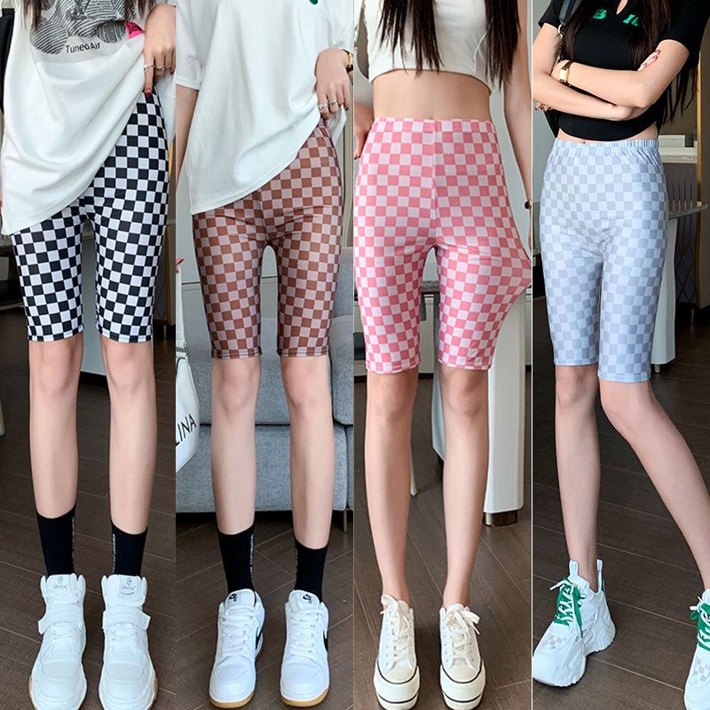 Quần Legging Thể Thao Yoga Bằng Lụa Lạnh Mỏng Năm Cánh Lưng Cao Ôm Bụng Chống Chói Nâng Hông Cho Nữ / Búp Bê Barbie 30318