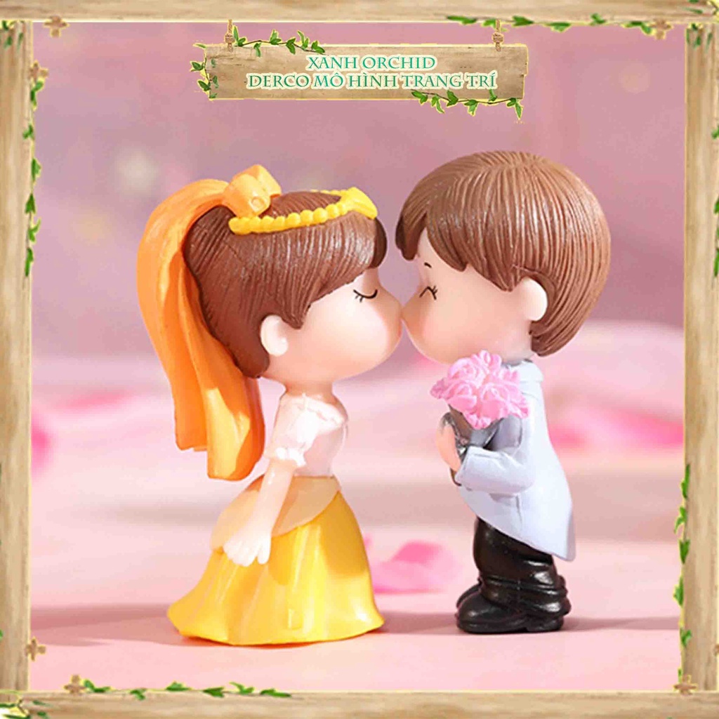 Mô Hình Tiểu Cảnh "Cặp Đôi Cô Dâu Chú Rể Valentine Mini" Trang Trí Sen Đá, Sân Vườn/ Chậu Cây, DYI, Terrarium