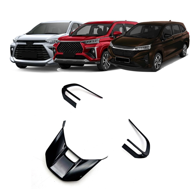 Set 3 Viền Trang Trí Vô Lăng Xe Hơi Toyota Veloz Avanza / Perodua Alza 2022 2023 Bằng Sợi Carbon