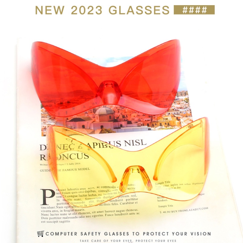 Kính Mát Thể Thao Không Gọng Chống Gió Oversized Cho Nam Nữ