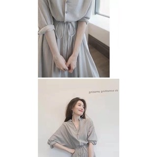 Đầm sơ mi tay lỡ eo chun Xiny D134230