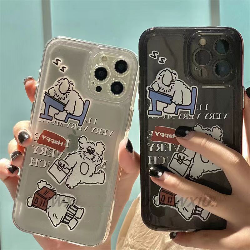 ✅Ốp Điện Thoại Trong Suốt In Hình Cún Hoạt Hình Dễ Thương Cho iPhone13promax 12 11 XS 14In ZI8O 13Promax