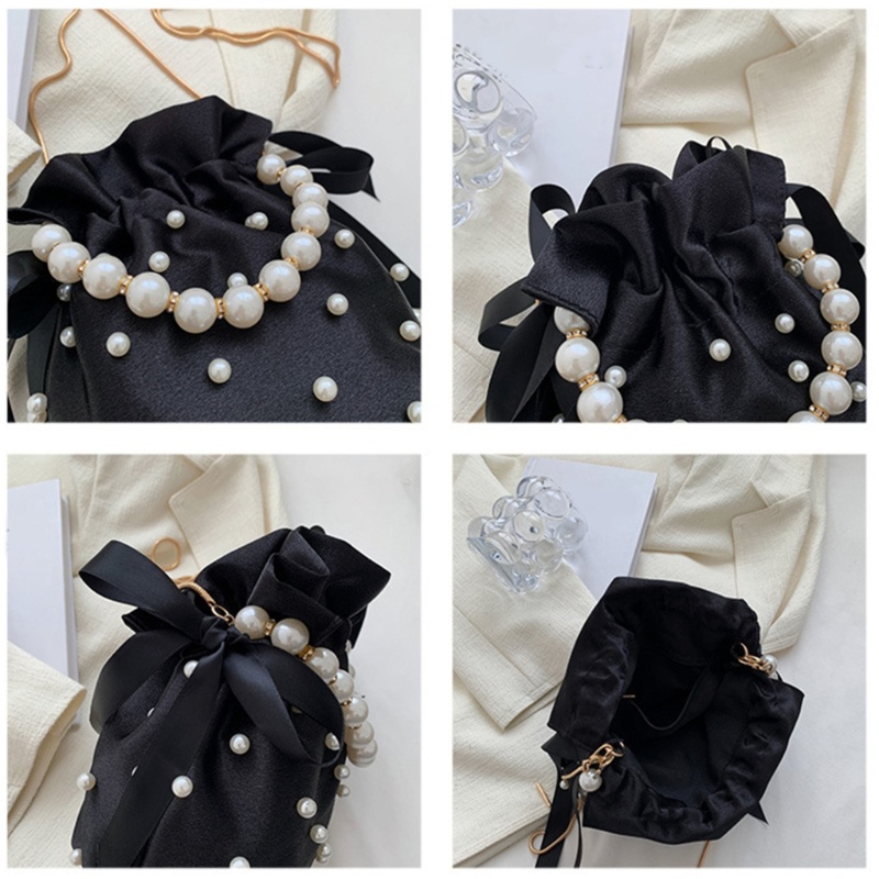 Túi Xách Đeo Chéo Đính Ngọc Trai Giả Sang Trọng Cho Nữ