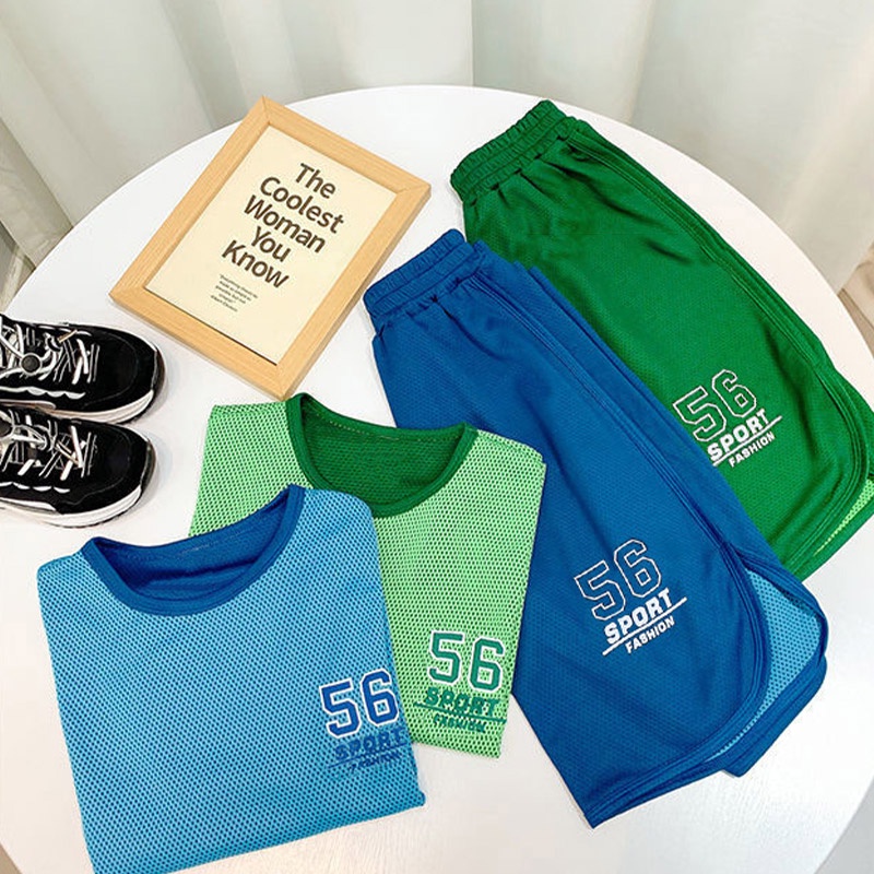 AMILA  Set Áo Thun Ngắn Tay Và Quần short Thể Thao Thời Trang Mùa Hè Dành Cho Bé Trai